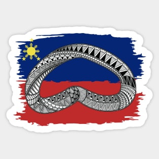 Philippine Flag Tribal line Art / Baybayin word BA Sticker